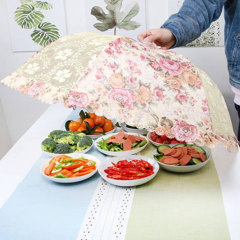 Vegetable 2025 new home dining table cover meal foldable leftovers dustproof cover rice table dust
